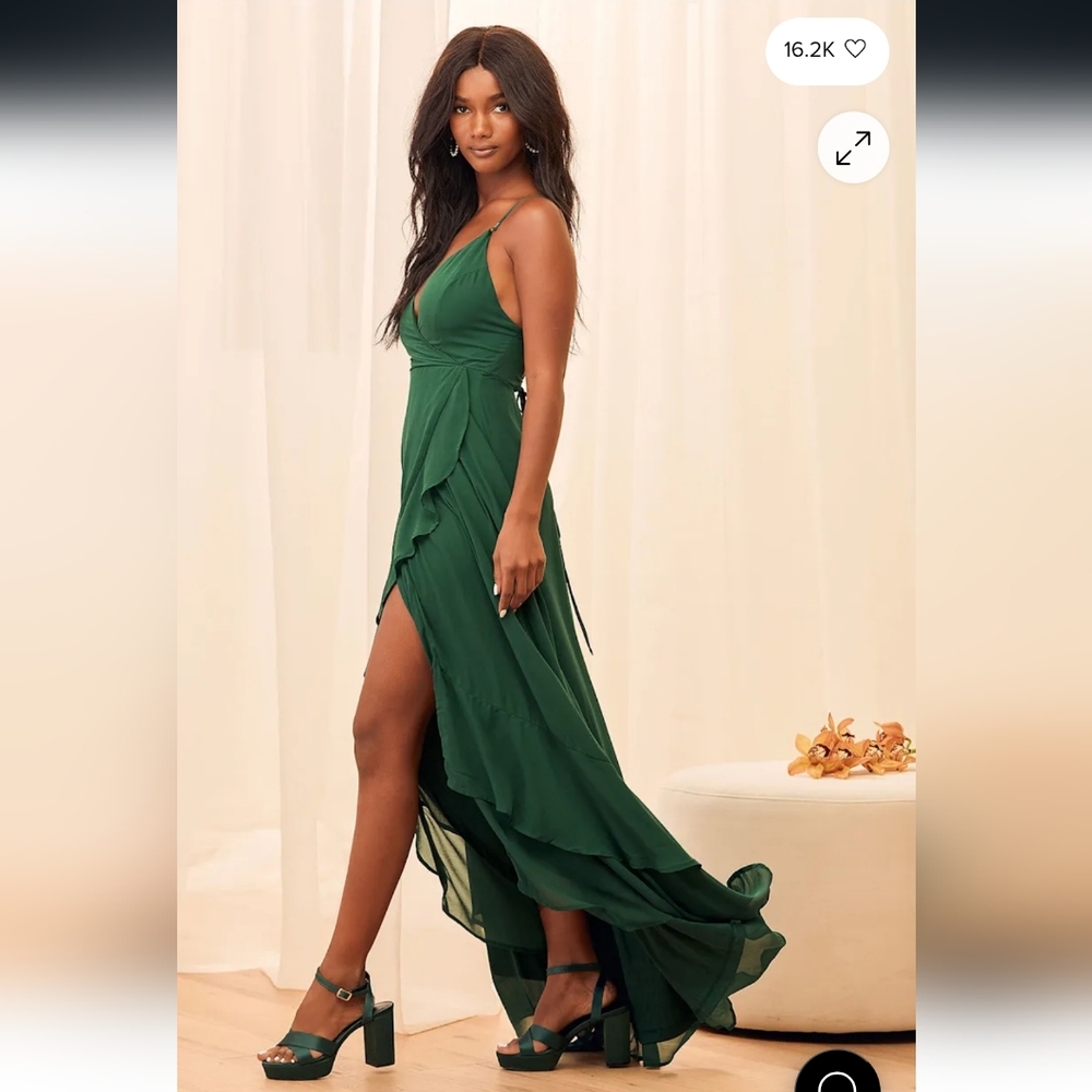 Lulu's In Love Forever Lace Up High Low Maxi Dress - Picture 3 of 5